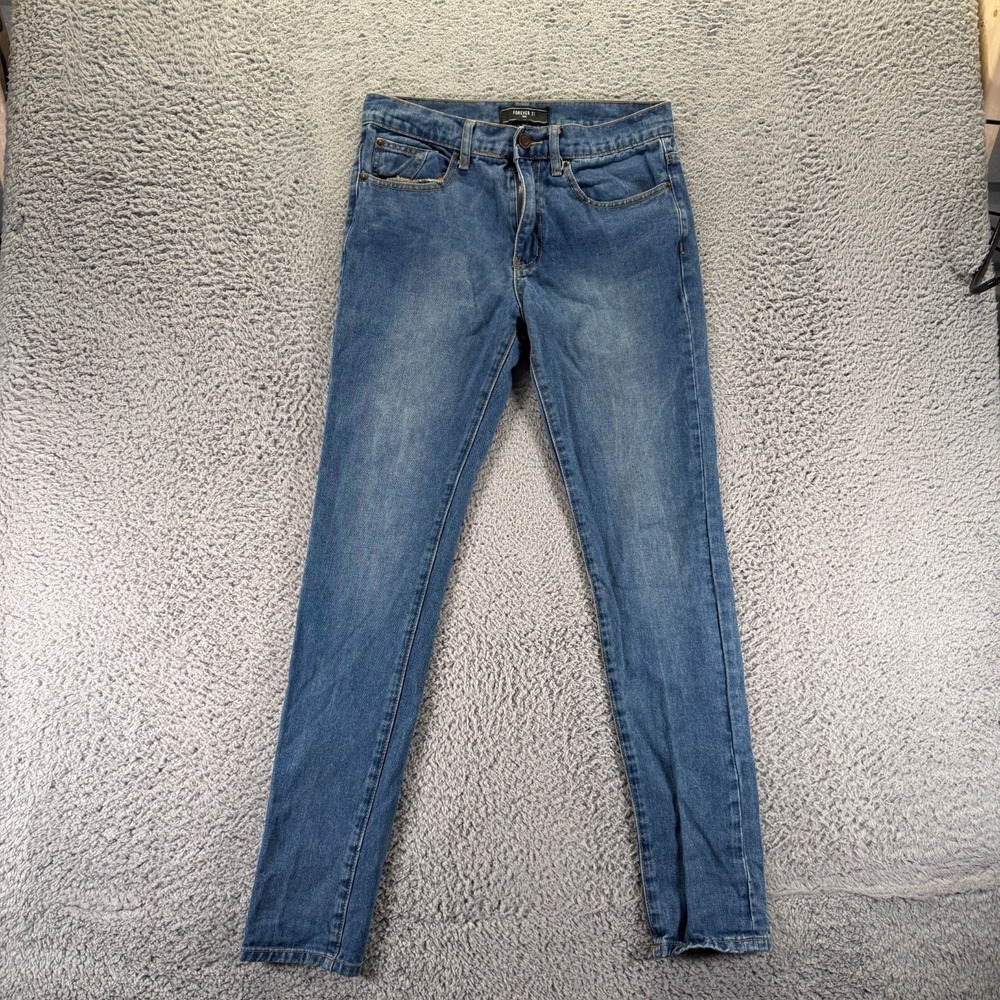 Forever 21 Jeans Men's 30x32 Blue Cotton Denim Skinny Faded Workwear Travel
